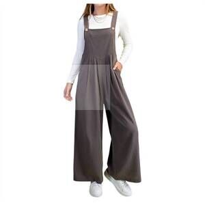 NEW GIGIO pintuck wide leg overall in olive